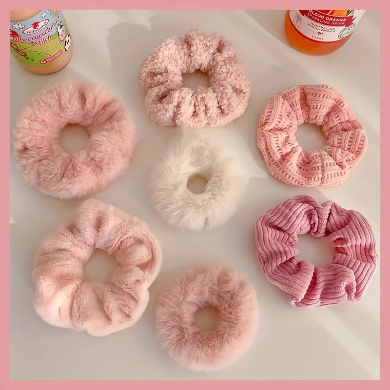 7pcs Plush Scrunchie Set