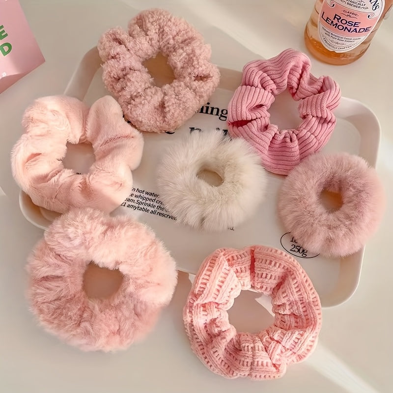 7pcs Plush Scrunchie Set